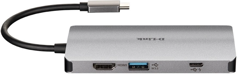 D-Link USB-C večportni razdelilnik z HDMI, Ethernetom in čitalnikom SD/microSD