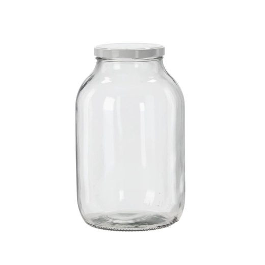 Kozarec za vlaganje 4 l z belim navojnim pokrovčkom