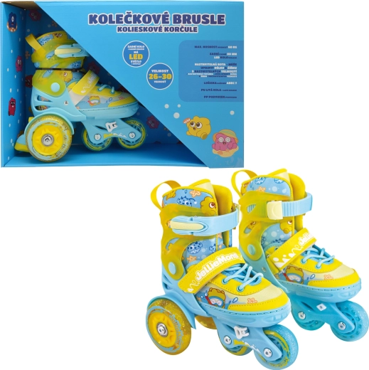 Otroški svetleči rolerji rumeni (velikost 26–30)