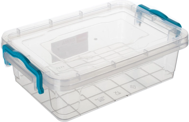 Pravokotna posoda Gema 1,8 l s turkiznimi ročaji
