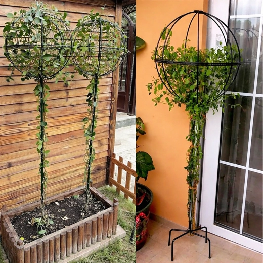 Kovinska vrtna opora za vzpenjavke 50 × 10 cm – črna