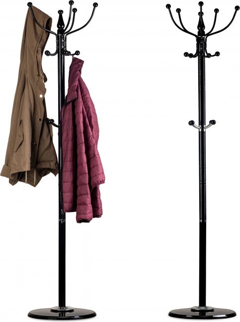 Samostoječe stojalo za oblačila z marmorno osnovo ModernHome, črno