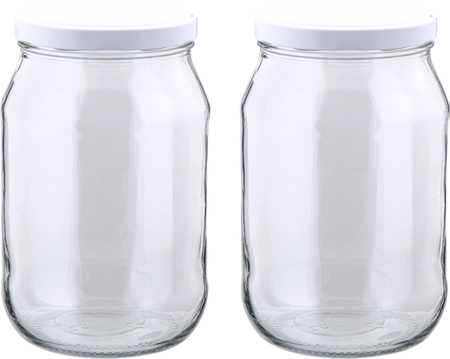 Komplet 2 steklenih kozarcev za vlaganje 1700 ml s pokrovom 100 mm
