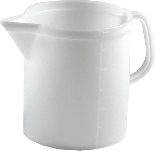 Plastični merilni vrč 5 l z merilno lestvico – bel