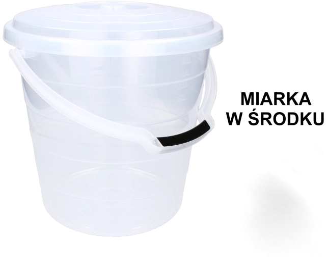 Prozorno plastično vedro s pokrovom 15 l za živila