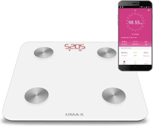 Pametna osebna tehtnica UMAX Smart Scale US20M z analizo telesa in Bluetooth