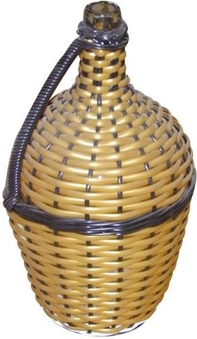 Steklen demižon s pleteno zaščito 5 l – mešanica barv