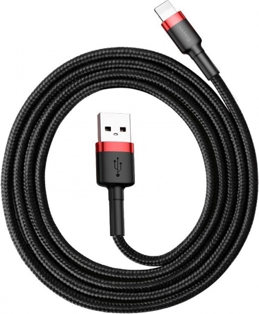 Baseus Cafule USB–Lightning kabel 1 m, 2,4 A, rdeče‑črn
