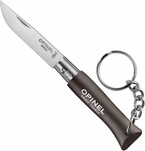 Opinel št. 04 obesek za ključe – žepni nož 5 cm, črn, bukov les