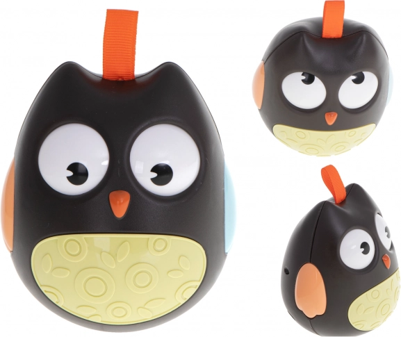 Senzorična gugajoča sovička za dojenčke – črna