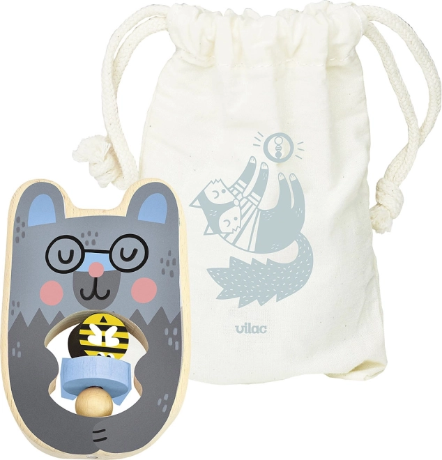 Vilac lesena ropotuljica medvedek