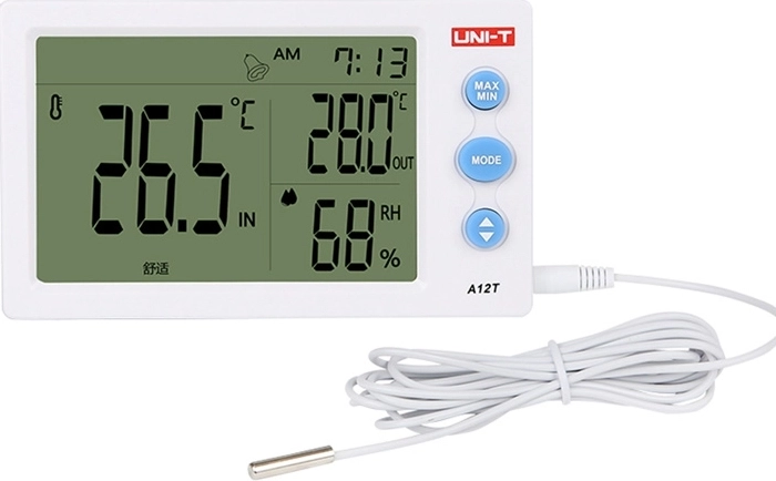 Uni-T A12T merilnik temperature in vlažnosti z zunanjo sondo