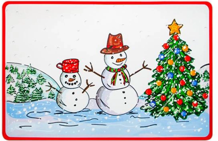 Božični plastični pogrinjek Toro s snežakom 28 × 43 cm