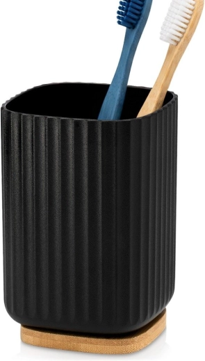Vilde kopalniški lonček za zobne ščetke črn 7,5 × 11 cm - 1 kos