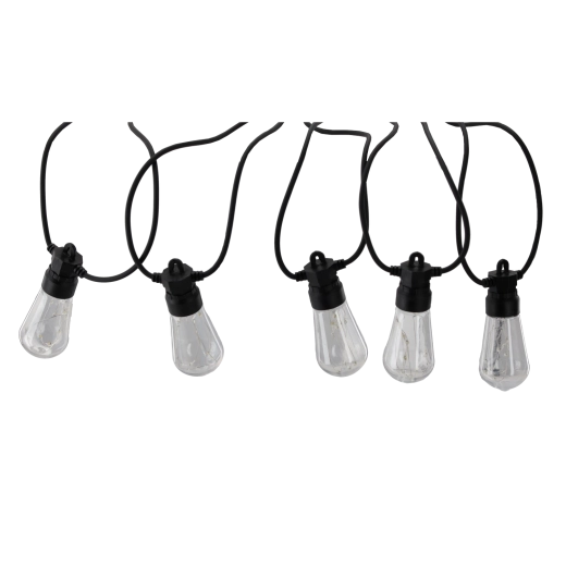 Vrtna svetlobna girlanda 10 m, 10 LED, topla bela, IP44, 12 V z nosilci