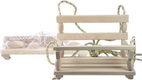 lesena gugalnica za otroke in odrasle, naravni les 40 × 30 cm