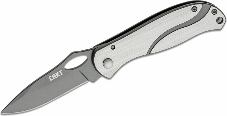 CRKT Pazoda Silver Black žepni nož 6,7 cm, srebrno‑siv, v celoti jeklen