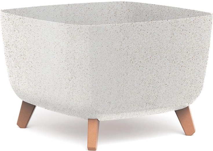 Cvetlični lonec Gracia Square Eco Wood 39 × 39 × 27 cm bel