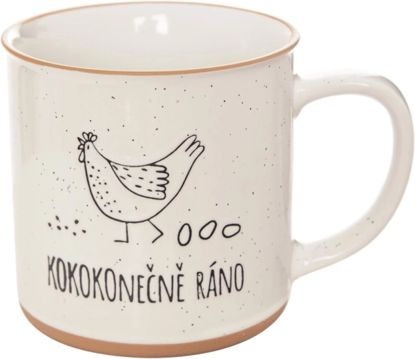 Keramični lonček Statek z motivom kokoši 0,53 l