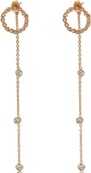 Uhani z obeskom Xuping - rožnato zlato