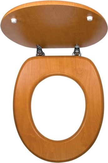 WC seat light walnut from veneered MDF