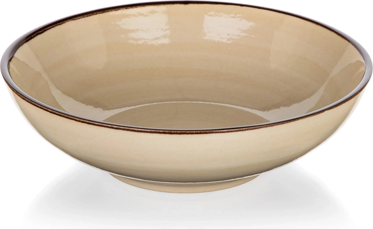 Globok keramičen krožnik 18 cm krem Palas