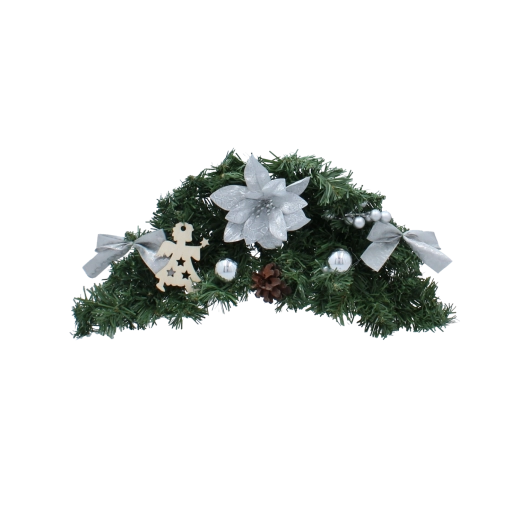 Viseča božična dekoracija 46 cm srebrna