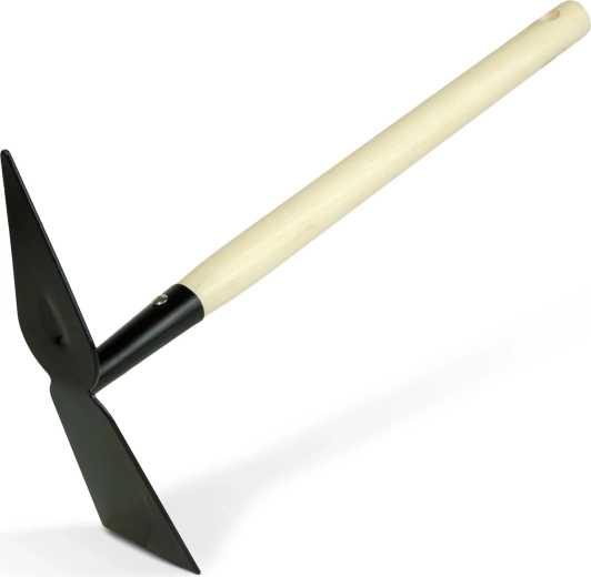 Dvostranska vrtna motika z lesenim ročajem, 50 cm