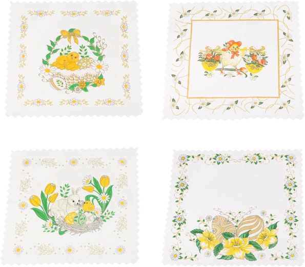 Velikonočna sereta 36 × 36 cm iz bombaža in poliestra, črna z rumenimi poudarki