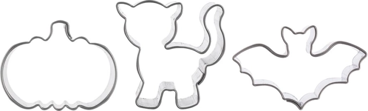 Mini Halloween stainless steel cookie cutters, set of 3 pcs