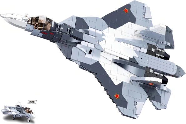 Sluban Model Bricks reaktivno lovsko letalo SU-57 2 v 1 – sestavljanka