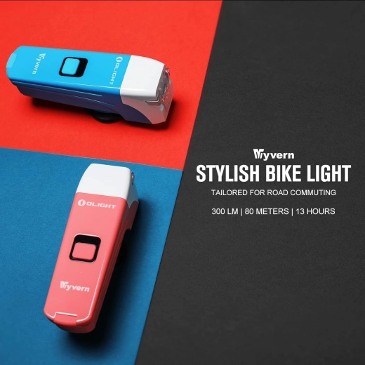 Sprednja kolesarska luč OLIGHT Wyvern Blue, 300 lm, USB‑C