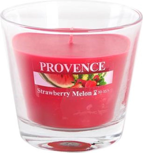 Dišeča sveča v kozarcu PROVENCE jagoda in melona 35 ur