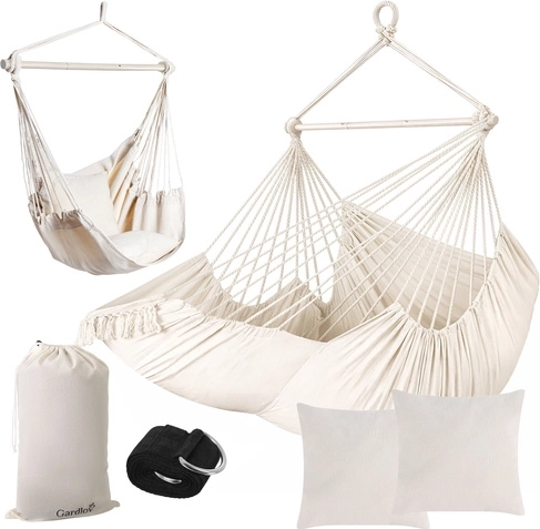 Viseči gugalni stol 210 cm bež GARDLOV