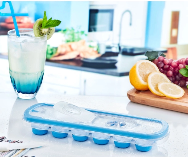 Model za led s silikonskim dnom in pokrovom, 12 kock