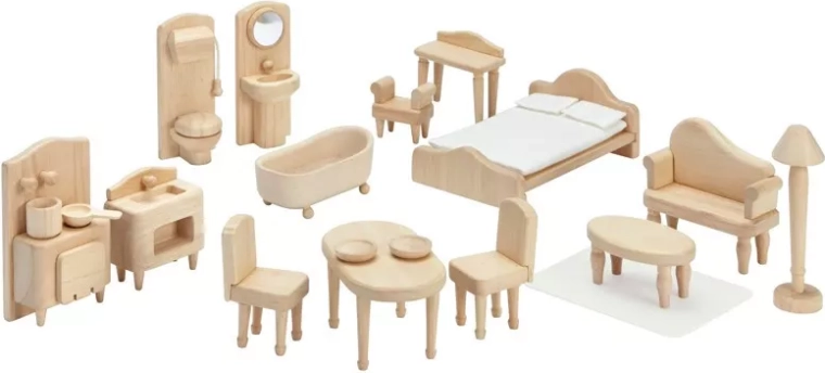 Viktorijanski komplet pohištva za hiško za punčke PlanToys