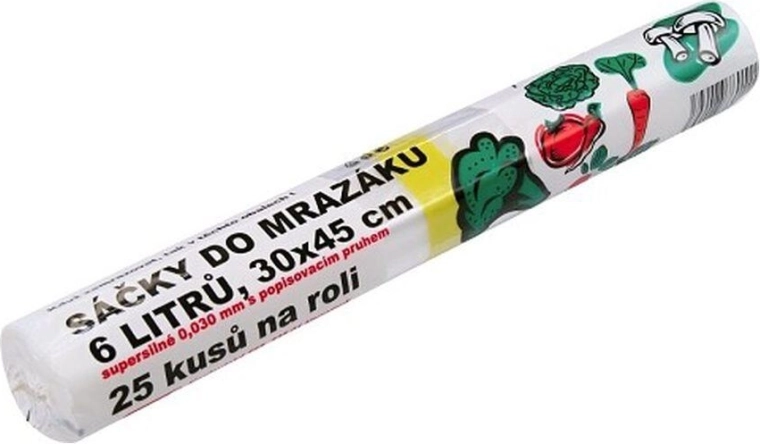 Vrečke za zamrzovalnik z opisnim trakom 6 l, ekstra močne (25 kos)