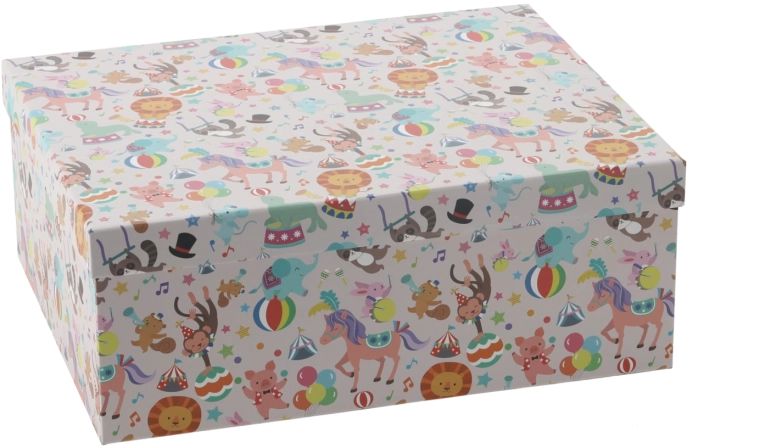Colorful animal gift box 26.2 × 20.3 × 10.2 cm - 1 piece