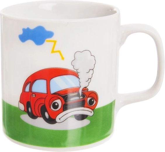 Otroška porcelanasta skodelica z motivom avtomobila 225 ml