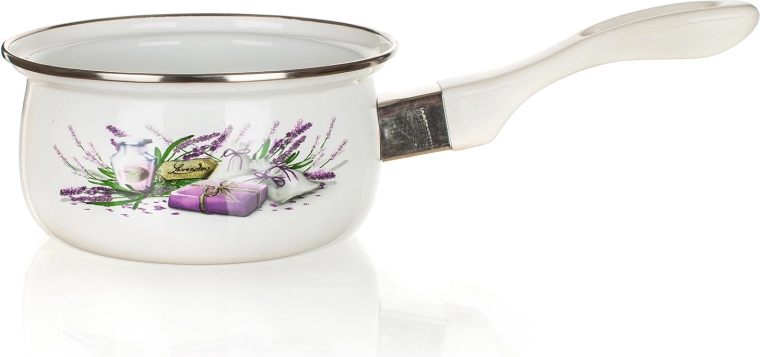 Emajliran lonček Lavender 14 cm z dolgo ročajem 0,65 l