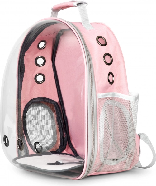 Nahrbtna škatla za prevoz za mačke in majhne pse s prozorno sprednjo stranico