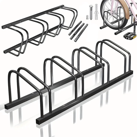 Stojalo za 4 kolesa iz jekla, črno, veliko 100 × 32,5 × 26 cm