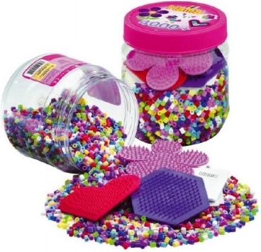 Zažgalne perlice 4000 kos s podlogami in dodatki v plastičnem zaboju