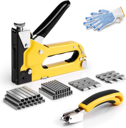 RENEW FORCE Manual Upholstery Staple Gun with a Set of 6000 Staples and Nails