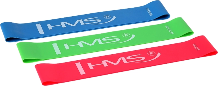 Set odpornih vadbenih trakov HMS GU04 Slim – 3 stopnje obremenitve