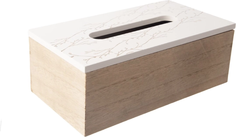 Lesena škatla za papirnate robčke z motivom mandale 24 × 14 × 10 cm