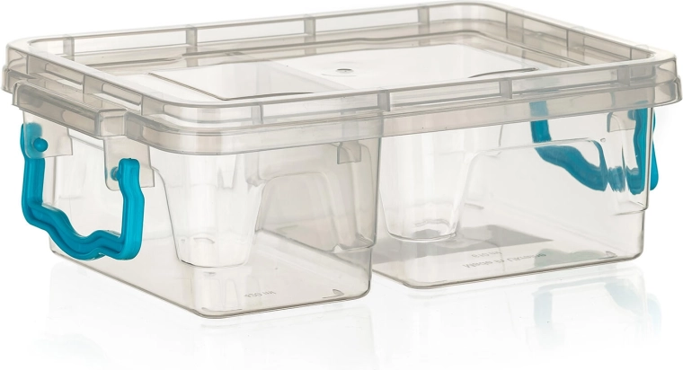 Posoda GEMA, deljena, pravokotna 0,4 + 0,6 l s turkiznimi ročaji