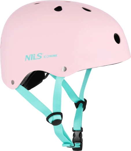 Pink NILS Extreme helmet for inline skates, bike and scooter – XS (48–52 cm)