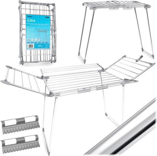 Zložljivo stojalo za perilo iz nerjavečega jekla Massido Lina 22 m