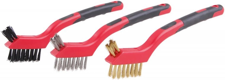 Ročne ščetke set 3 kosi FESTA (nerjaveče jeklo, najlon, medenina)